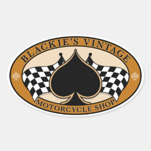 Blackies Vintage Motorcycle Shop Ovalt Klistermärke