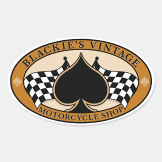 Blackies Vintage Motorcycle Shop Ovalt Klistermärke