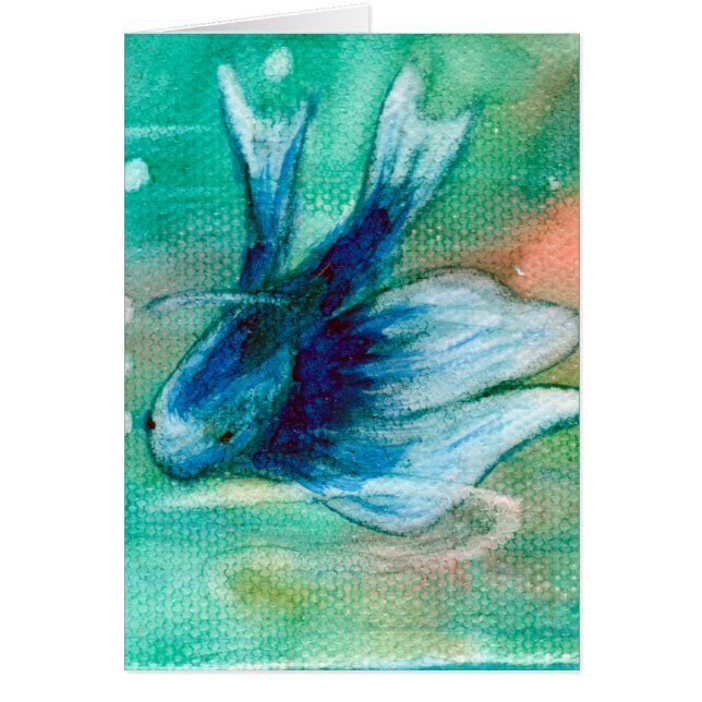 Bläckig Betta för blått fisk Hälsningskort (Framsidan)