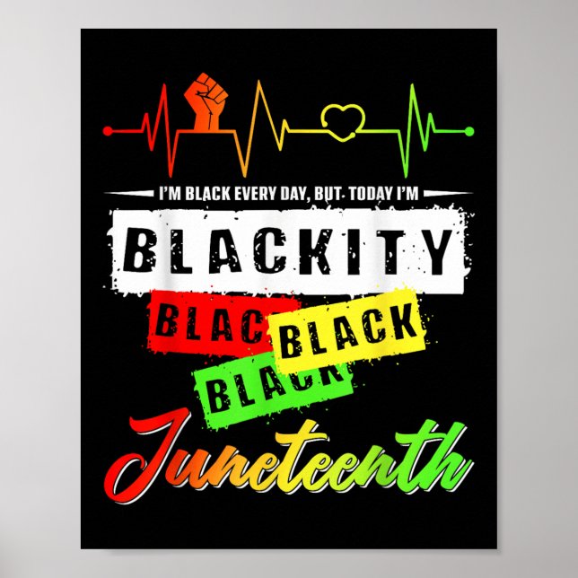 Blackity Black Funny Heartslag Junetelfte Pridet m Poster (Framsidan)