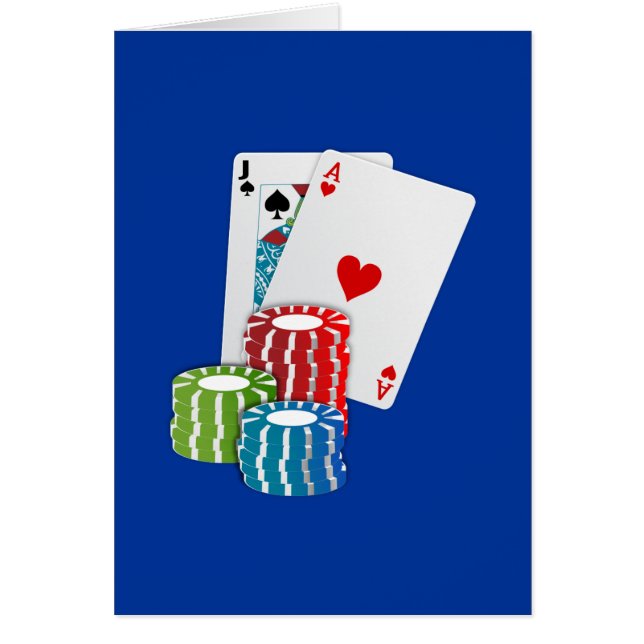 Blackjack - 21 hälsningskort (Framsidan)