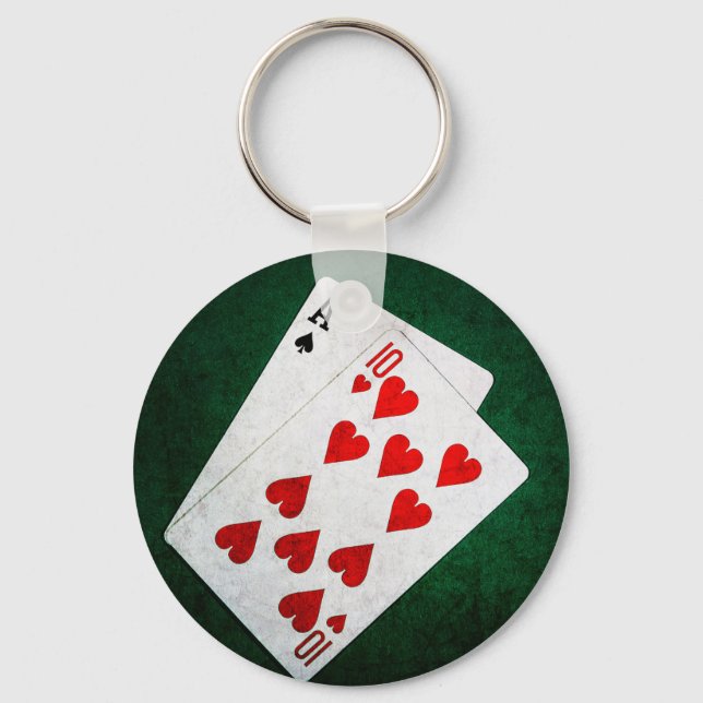 Blackjack 21 poäng - Ace, 10 Nyckelring (Framsida)