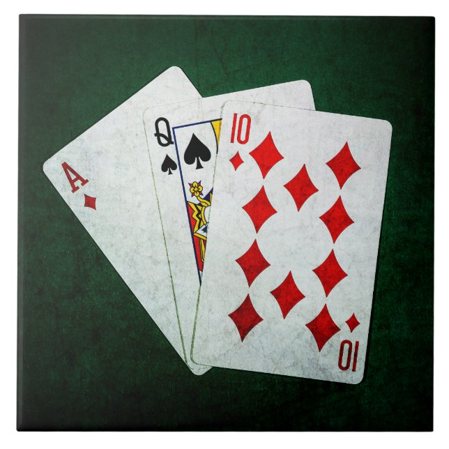 Blackjack 21 poäng - Ace, Queen, Ten Kakelplatta (Framsidan)