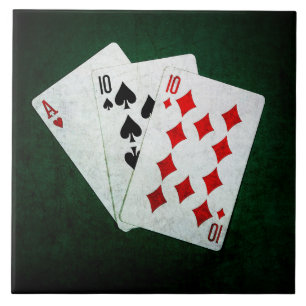 Blackjack 21 poäng - Ace, Ten, Ten Kakelplatta
