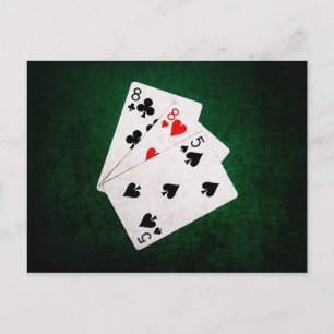 Blackjack 21 poäng - Åtta, Åtta, Fem Vykort