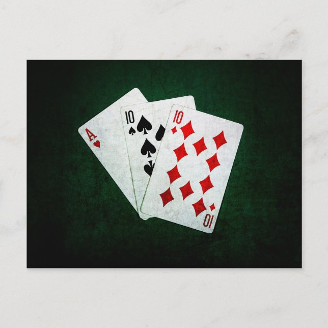 Blackjack 21 poäng - Ess, Tio, Tio Vykort (Framsida)