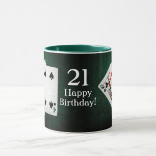 Blackjack 21 poäng Grattis på födelsedagen Mugg