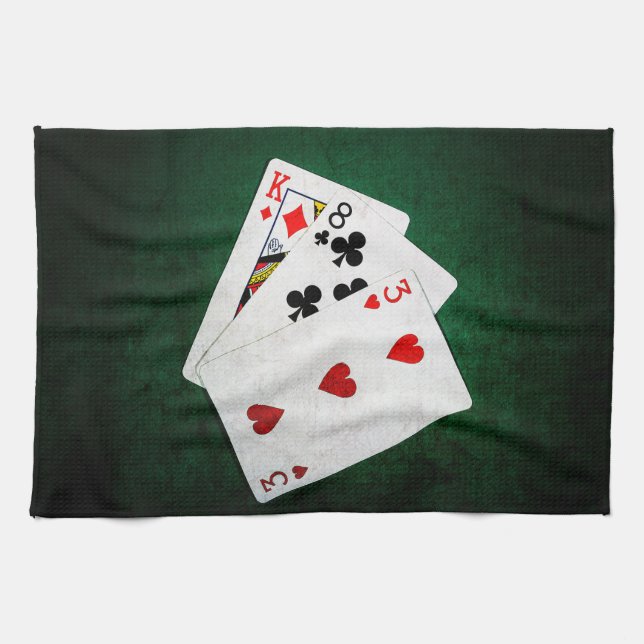 Blackjack 21 poäng - Kung, åtta, tre Kökshandduk (Horisontell)