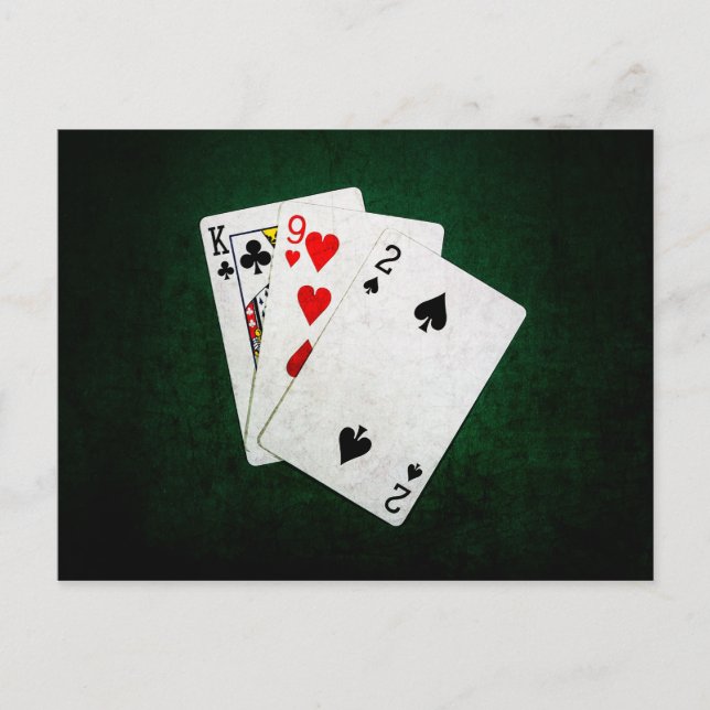 Blackjack 21 poäng - Kung, nio, två Vykort (Framsida)