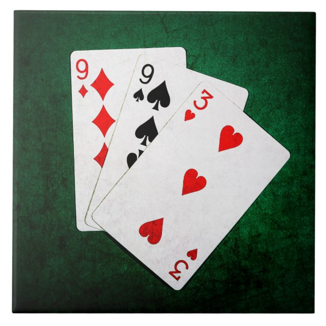 Blackjack 21 poäng - nio, nio, tre kakelplatta (Framsidan)
