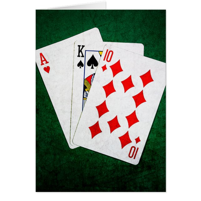 Blackjack 21 point - Ace, Kung, Ten Hälsningskort (Framsidan)