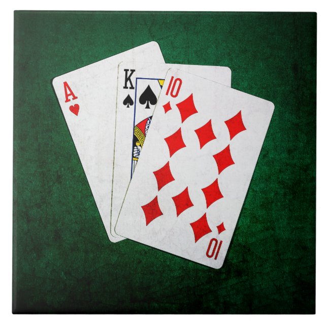 Blackjack 21 point - Ace, Kung, Ten Kakelplatta (Framsidan)