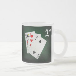 Blackjack 21 point - Kung, nio, två - Lycka till Frostad Glasmugg