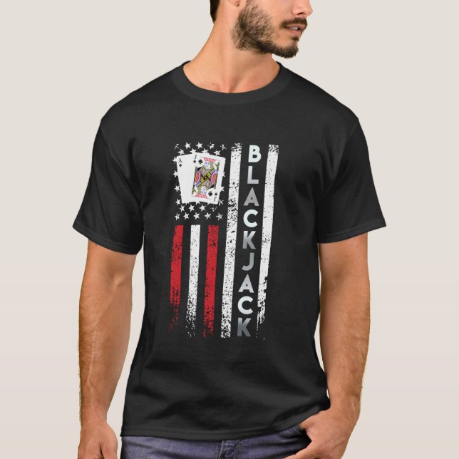 Blackjack America BLACKJACK USA Blackjack Card Gam T Shirt (Framsida)