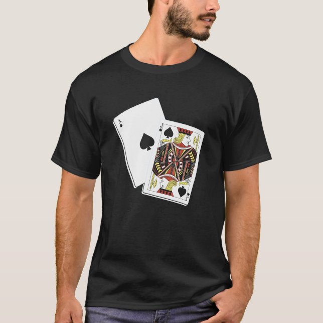 Blackjack-appkläder Spelkort T Shirt (Framsida)