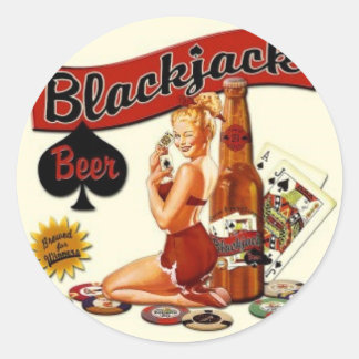 Blackjack Beer Runt Klistermärke