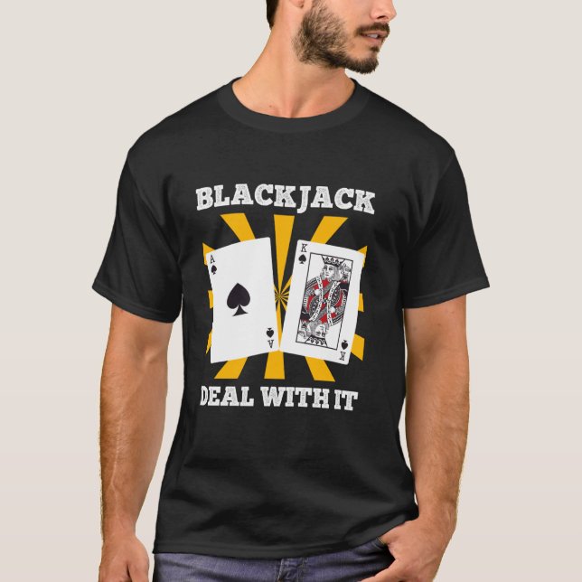 BLACKJACK BEHANDLADE IT-BRA Blackjack-kort Vinta T Shirt (Framsida)