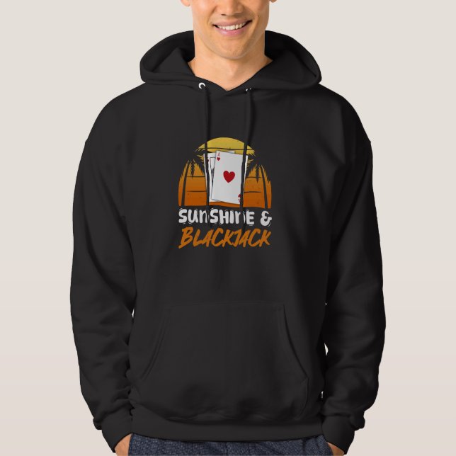 Blackjack Casino SUNSHINE OCH BLACKJACK Vegas Vint Hoodie (Framsida)