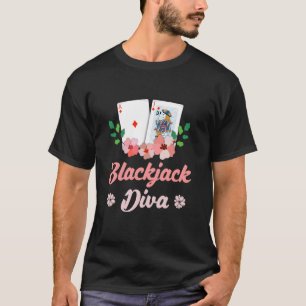 BLACKJACK DIVA Card Player Blackjack Casino Kvinno T Shirt