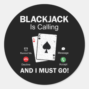 Blackjack Gambling 21 Blackjack Runt Klistermärke