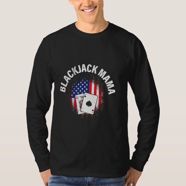 BLACKJACK MAMMA Casino Card Player Blackjack Women T Shirt (Framsida)
