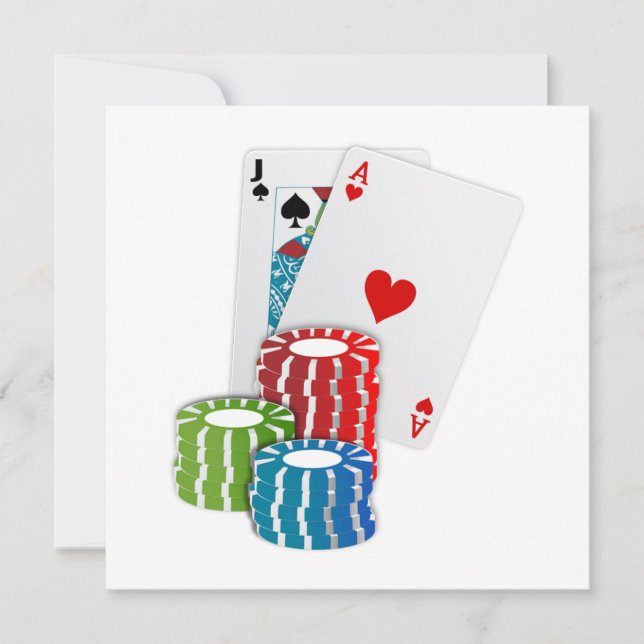 Blackjack med Chip Inbjudningar (Framsida)