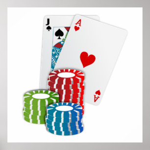 Blackjack med Chip Poster