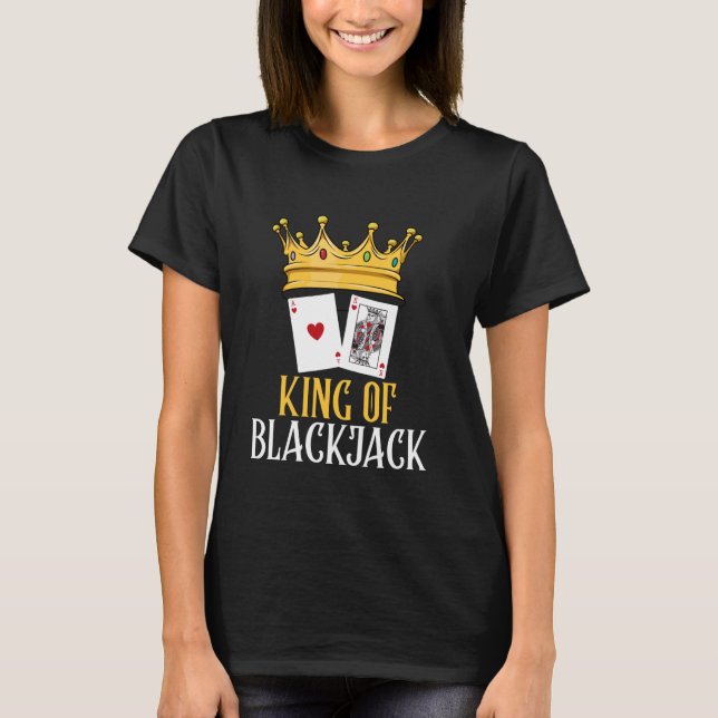 Blackjack Player Pappa KUNG i BLACKJACK Funny Blac T Shirt (Framsida)