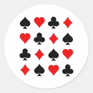 Blackjack/Poker Card Kostym: Vector Art: Runt Klistermärke