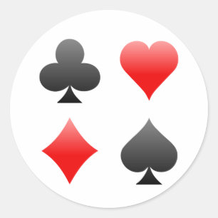 Blackjack/Poker Card Kostym: Vector Art: Runt Klistermärke