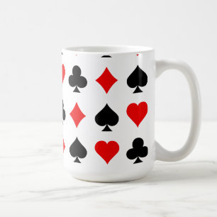 Blackjack-/pokerkortkostymer: Vektorkonst: Kaffemugg