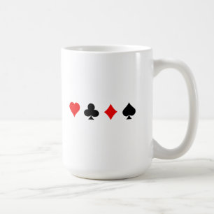 Blackjack-/pokerkortkostymer: Vektorkonst: Kaffemugg