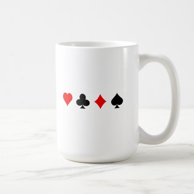Blackjack-/pokerkortkostymer: Vektorkonst: Kaffemugg (Höger)