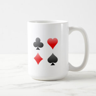Blackjack-/pokerkortkostymer: Vektorkonst: Kaffemugg