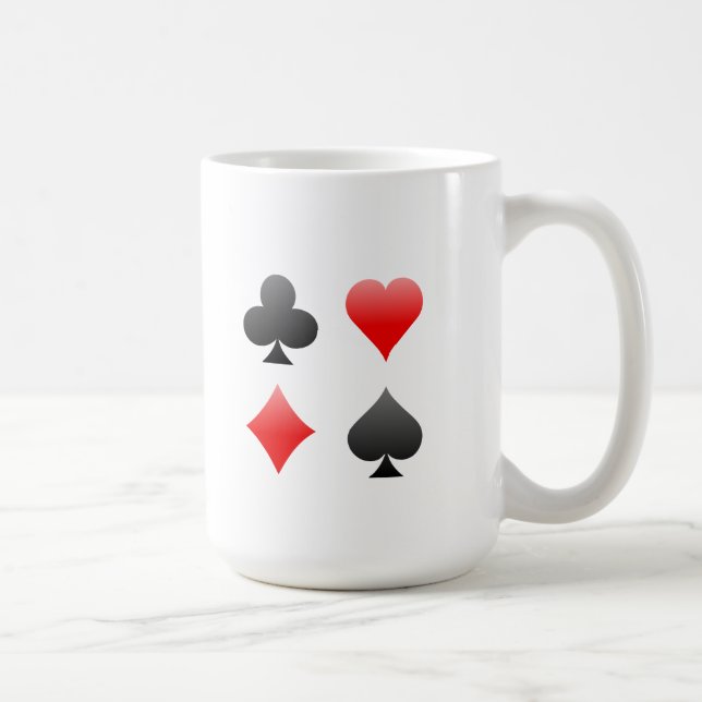 Blackjack-/pokerkortkostymer: Vektorkonst: Kaffemugg (Höger)