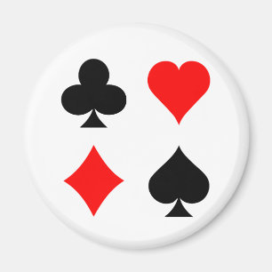 Blackjack-/pokerkortkostymer: Vektorkonst: Magnet