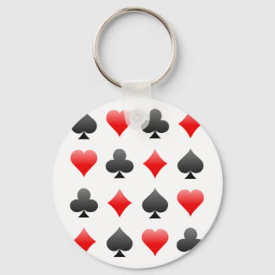 Blackjack-/pokerkortkostymer: Vektorkonst: Nyckelring