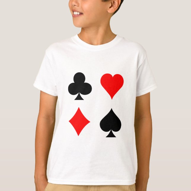 Blackjack-/pokerkortkostymer: Vektorkonst: T Shirt (Framsida)