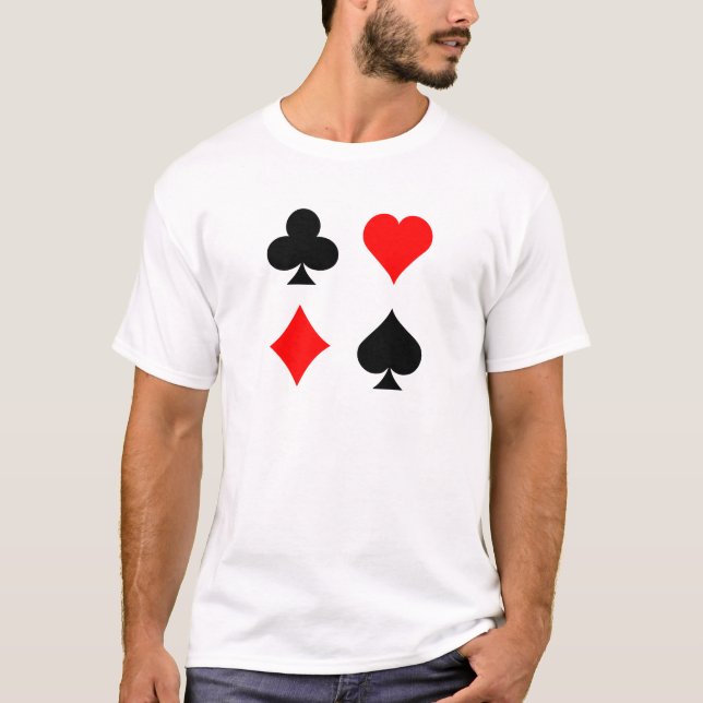 Blackjack-/pokerkortkostymer: Vektorkonst: T Shirt (Framsida)