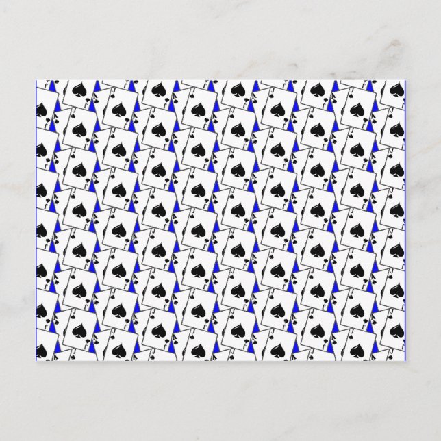 Blackjack Spades Blue Large Vykort (Framsida)