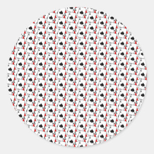 Blackjack Spades Red Runt Klistermärke