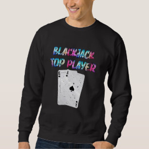 BLACKJACK TOP PLAYERS Blackjack Player Casino Blac Lång Ärmad Tröja