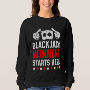 BLACKJACK WINNING STARTS HERE Funny Blackjack Play T Shirt