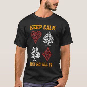 Blackjack Women BEHÅLLA LUGN OCH GO ALL Funny Blac T Shirt