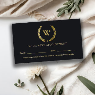 BLACKK FLORA LAUREL WREATH GULD INITIATIV MÖTE VISITKORT