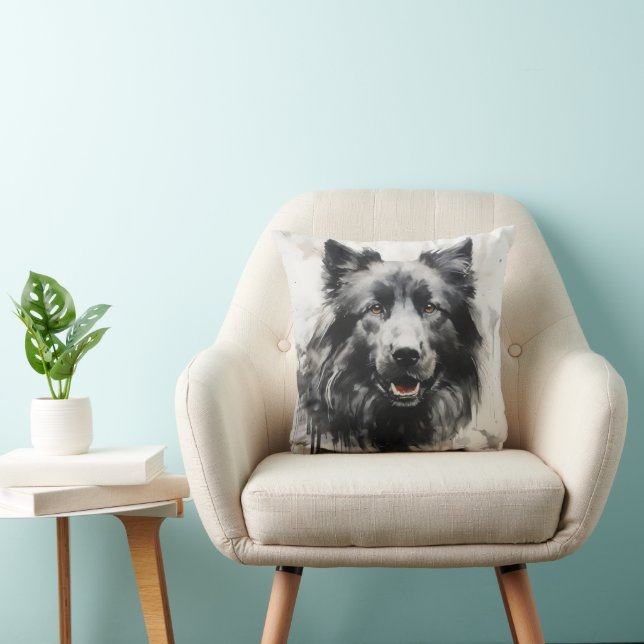 Bläckkonst för hund kudde (Stol)