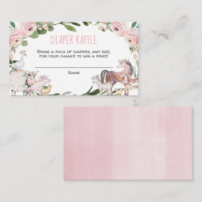 Bläckkort för boskap-babyduschkort tilläggskort (Fram/baksida)