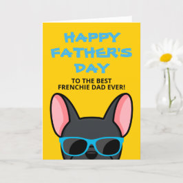 Bläckkort för Frenchie Fars dag Black Fransk  Kort
