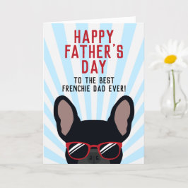 Bläckkort för Frenchie Fars dag Black Fransk  Kort
