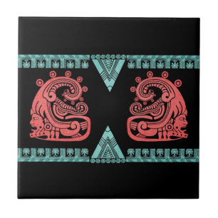 Blacklight Aztec krigareHieroglyph Kakelplatta
